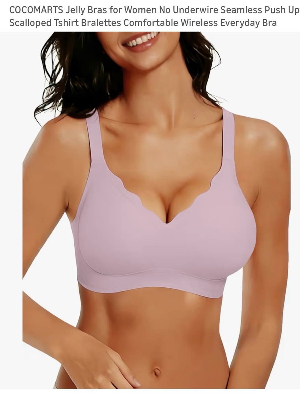 Cocomarts Jelly Bra for Women, Pink Size Large